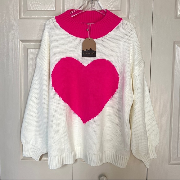 NWT Main Strip ‘Heart’ Sweater M/L - Picture 2 of 14